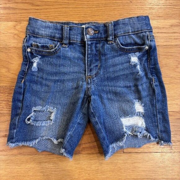 Distressed Style Cut Off Fray Denim Jean Girls Shorts - Picture 1 of 5